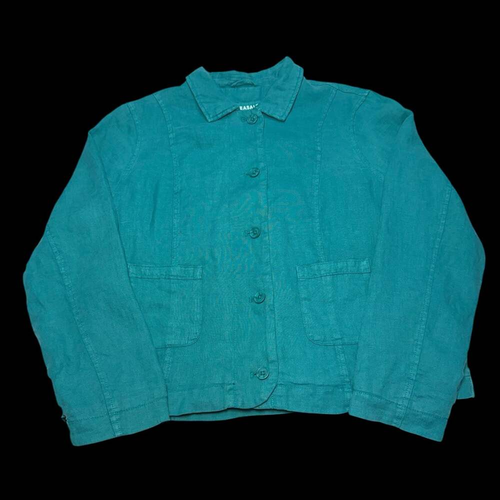Seasalt Cornwall Arame Linen Jacket Teal Blue Size US 8